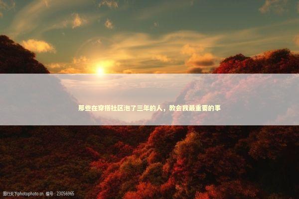 那些在穿搭社区泡了三年的人,教会我最重要的事 那些在穿搭社区泡了三年的人,教会我最重要的事 时尚用品
